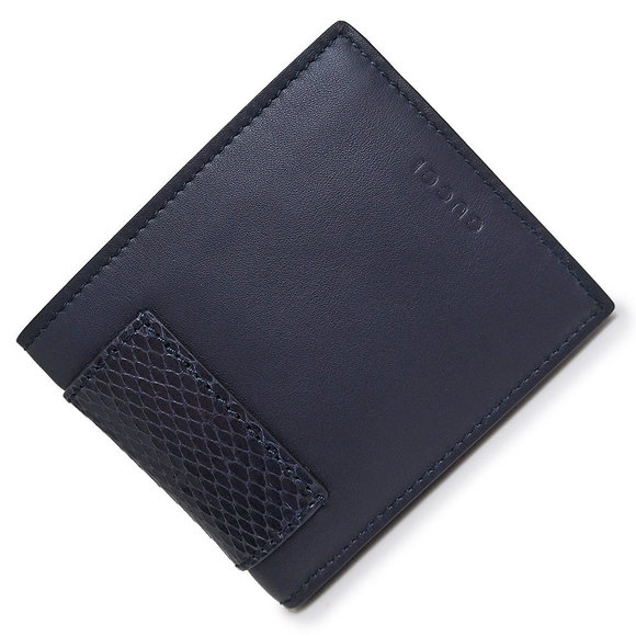 Gucci Python Wallet Leather Navy Blue Exotic - Picture 1 of 9